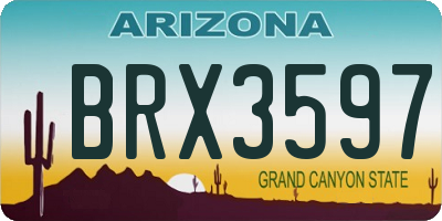 AZ license plate BRX3597