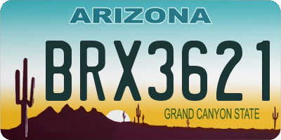 AZ license plate BRX3621