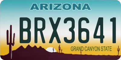 AZ license plate BRX3641