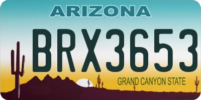 AZ license plate BRX3653