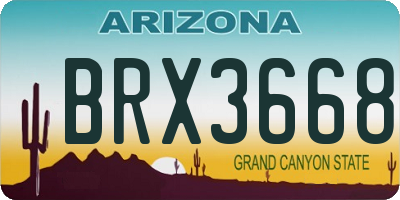 AZ license plate BRX3668