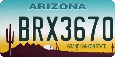 AZ license plate BRX3670
