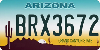 AZ license plate BRX3672