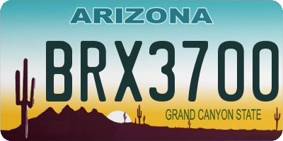 AZ license plate BRX3700