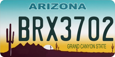 AZ license plate BRX3702