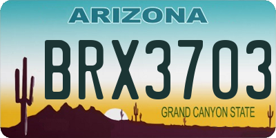 AZ license plate BRX3703