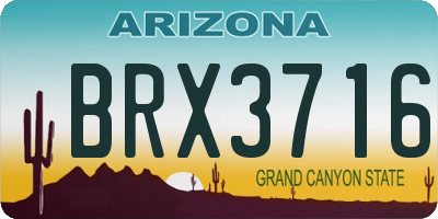AZ license plate BRX3716