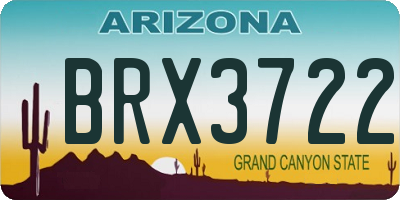 AZ license plate BRX3722