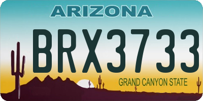AZ license plate BRX3733