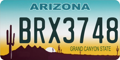 AZ license plate BRX3748
