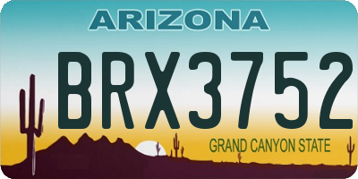 AZ license plate BRX3752