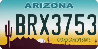AZ license plate BRX3753