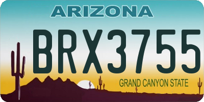 AZ license plate BRX3755
