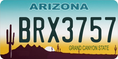 AZ license plate BRX3757
