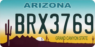 AZ license plate BRX3769