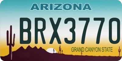 AZ license plate BRX3770