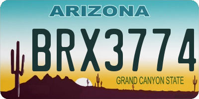 AZ license plate BRX3774