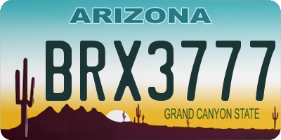 AZ license plate BRX3777