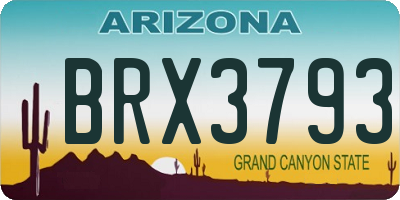 AZ license plate BRX3793