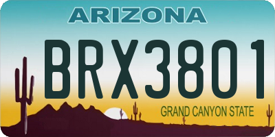 AZ license plate BRX3801