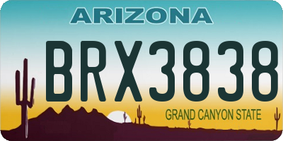 AZ license plate BRX3838