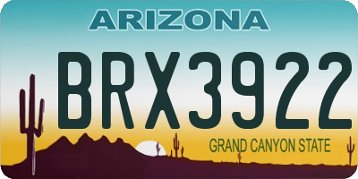 AZ license plate BRX3922