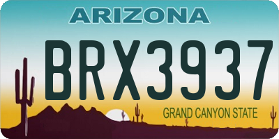 AZ license plate BRX3937