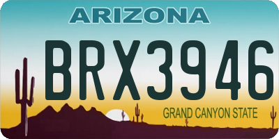 AZ license plate BRX3946