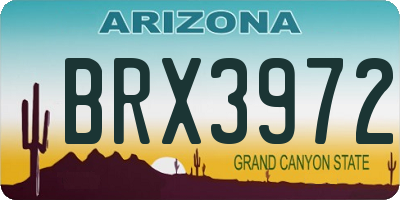 AZ license plate BRX3972