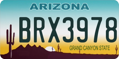AZ license plate BRX3978