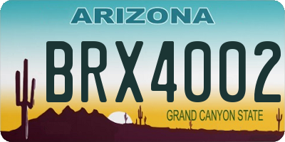 AZ license plate BRX4002