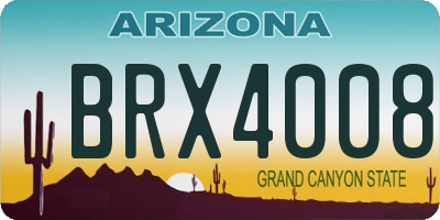 AZ license plate BRX4008