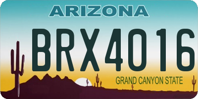 AZ license plate BRX4016