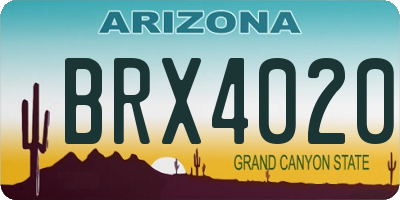 AZ license plate BRX4020