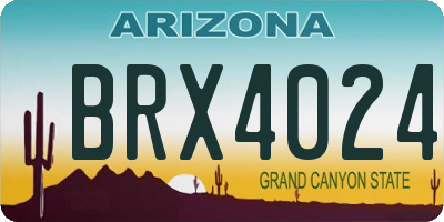 AZ license plate BRX4024