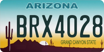 AZ license plate BRX4028