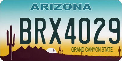 AZ license plate BRX4029