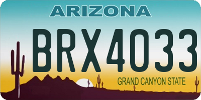 AZ license plate BRX4033