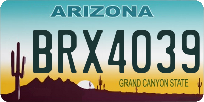 AZ license plate BRX4039
