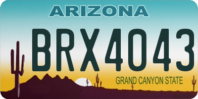 AZ license plate BRX4043