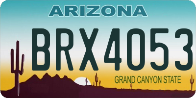 AZ license plate BRX4053