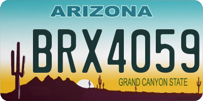 AZ license plate BRX4059