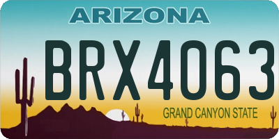AZ license plate BRX4063