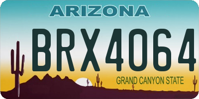 AZ license plate BRX4064