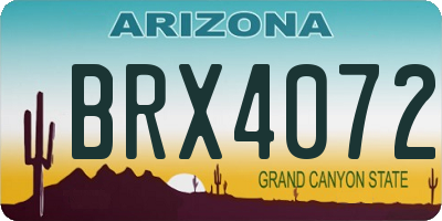 AZ license plate BRX4072