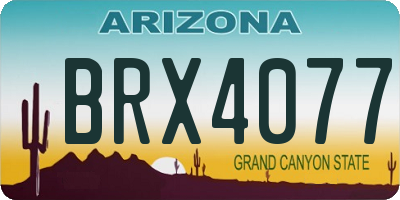AZ license plate BRX4077