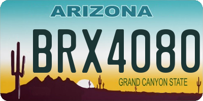 AZ license plate BRX4080