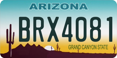 AZ license plate BRX4081
