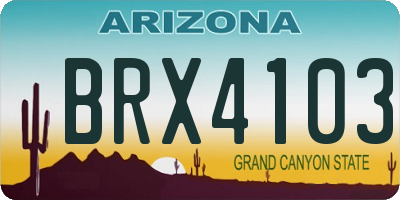 AZ license plate BRX4103