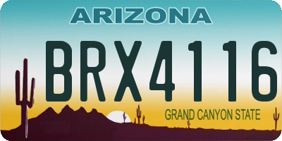 AZ license plate BRX4116